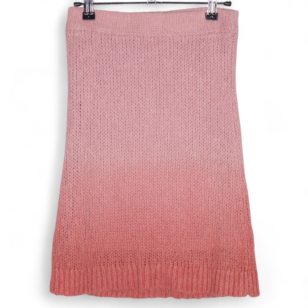 Free People Fade Away Knit Skirt Womens Size XS Alpaca Blend Pink Ombre Casual